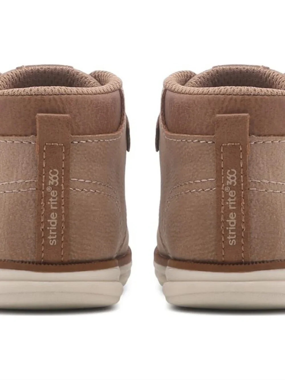 Stride Rite Tan Baby Walker Boots with Hook-and-Loop Strap